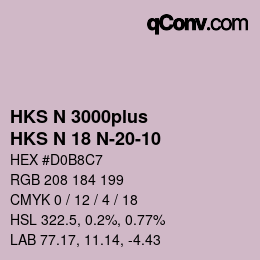 Farbcode: HKS N 3000plus - HKS N 18 N-20-10 | qconv.com