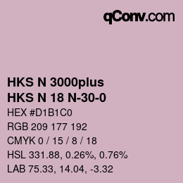 Color code: HKS N 3000plus - HKS N 18 N-30-0 | qconv.com
