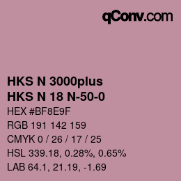 Farbcode: HKS N 3000plus - HKS N 18 N-50-0 | qconv.com