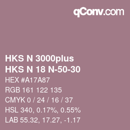 カラーコード: HKS N 3000plus - HKS N 18 N-50-30 | qconv.com