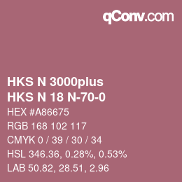 Farbcode: HKS N 3000plus - HKS N 18 N-70-0 | qconv.com
