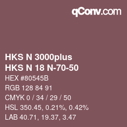Farbcode: HKS N 3000plus - HKS N 18 N-70-50 | qconv.com