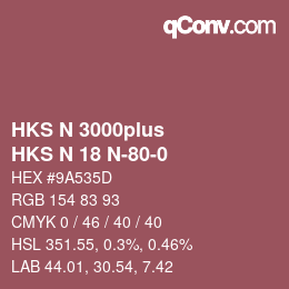 カラーコード: HKS N 3000plus - HKS N 18 N-80-0 | qconv.com