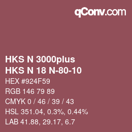 カラーコード: HKS N 3000plus - HKS N 18 N-80-10 | qconv.com