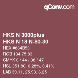 カラーコード: HKS N 3000plus - HKS N 18 N-80-30 | qconv.com
