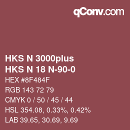 カラーコード: HKS N 3000plus - HKS N 18 N-90-0 | qconv.com