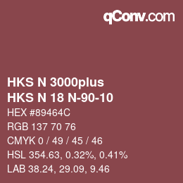 Farbcode: HKS N 3000plus - HKS N 18 N-90-10 | qconv.com