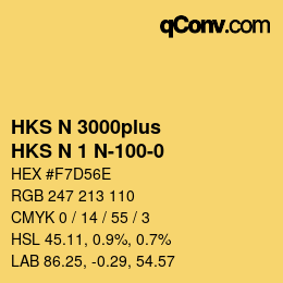 Código de color: HKS N 3000plus - HKS N 1 N-100-0 | qconv.com