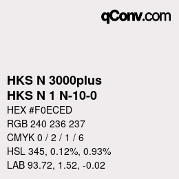 Código de color: HKS N 3000plus - HKS N 1 N-10-0 | qconv.com