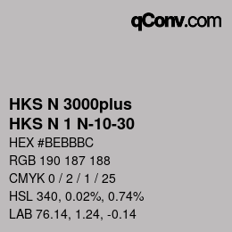 Código de color: HKS N 3000plus - HKS N 1 N-10-30 | qconv.com