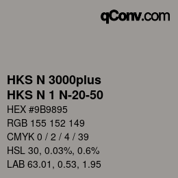 Código de color: HKS N 3000plus - HKS N 1 N-20-50 | qconv.com