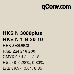 Farbcode: HKS N 3000plus - HKS N 1 N-30-10 | qconv.com