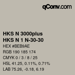 Farbcode: HKS N 3000plus - HKS N 1 N-30-30 | qconv.com