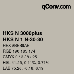 Code couleur: HKS N 3000plus - HKS N 1 N-30-30 | qconv.com