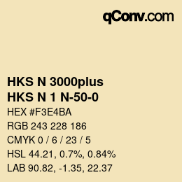 Código de color: HKS N 3000plus - HKS N 1 N-50-0 | qconv.com