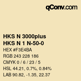 Code couleur: HKS N 3000plus - HKS N 1 N-50-0 | qconv.com