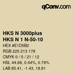 Código de color: HKS N 3000plus - HKS N 1 N-50-10 | qconv.com