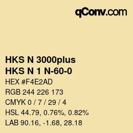 Farbcode: HKS N 3000plus - HKS N 1 N-60-0 | qconv.com