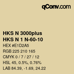 Código de color: HKS N 3000plus - HKS N 1 N-60-10 | qconv.com