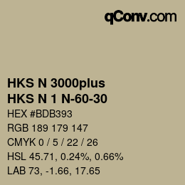 Code couleur: HKS N 3000plus - HKS N 1 N-60-30 | qconv.com