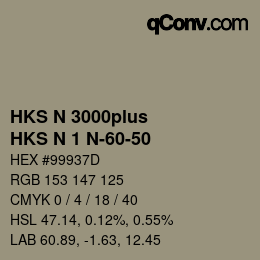 Código de color: HKS N 3000plus - HKS N 1 N-60-50 | qconv.com