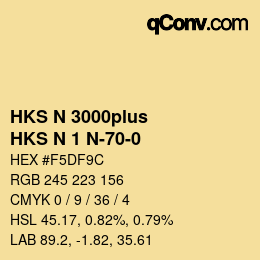 Code couleur: HKS N 3000plus - HKS N 1 N-70-0 | qconv.com