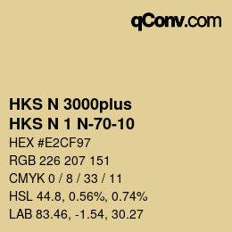 Code couleur: HKS N 3000plus - HKS N 1 N-70-10 | qconv.com