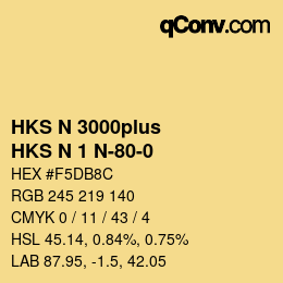 Farbcode: HKS N 3000plus - HKS N 1 N-80-0 | qconv.com