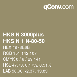 Farbcode: HKS N 3000plus - HKS N 1 N-80-50 | qconv.com