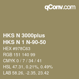 Código de color: HKS N 3000plus - HKS N 1 N-90-50 | qconv.com