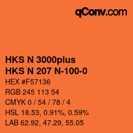 Color code: HKS N 3000plus - HKS N 207 N-100-0 | qconv.com