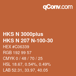 Farbcode: HKS N 3000plus - HKS N 207 N-100-30 | qconv.com