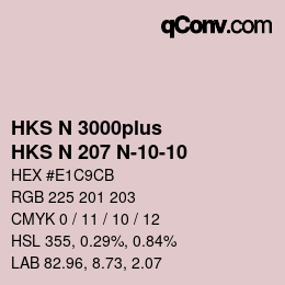 Color code: HKS N 3000plus - HKS N 207 N-10-10 | qconv.com