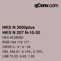 カラーコード: HKS N 3000plus - HKS N 207 N-10-30 | qconv.com
