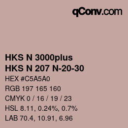 Color code: HKS N 3000plus - HKS N 207 N-20-30 | qconv.com