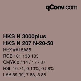 Code couleur: HKS N 3000plus - HKS N 207 N-20-50 | qconv.com