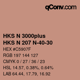 Color code: HKS N 3000plus - HKS N 207 N-40-30 | qconv.com