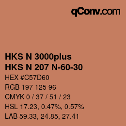 Farbcode: HKS N 3000plus - HKS N 207 N-60-30 | qconv.com