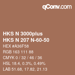 Farbcode: HKS N 3000plus - HKS N 207 N-60-50 | qconv.com