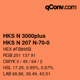 Color code: HKS N 3000plus - HKS N 207 N-70-0 | qconv.com
