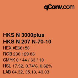 Code couleur: HKS N 3000plus - HKS N 207 N-70-10 | qconv.com