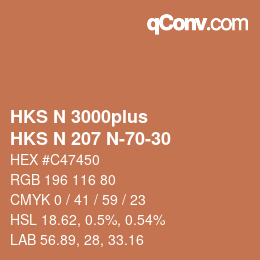 Farbcode: HKS N 3000plus - HKS N 207 N-70-30 | qconv.com