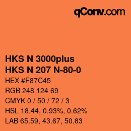 Color code: HKS N 3000plus - HKS N 207 N-80-0 | qconv.com