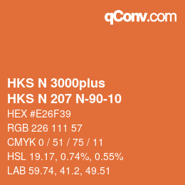 Color code: HKS N 3000plus - HKS N 207 N-90-10 | qconv.com