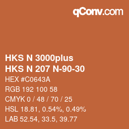 Code couleur: HKS N 3000plus - HKS N 207 N-90-30 | qconv.com