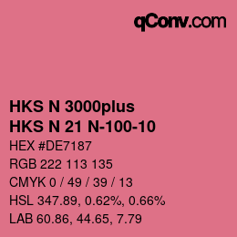 Code couleur: HKS N 3000plus - HKS N 21 N-100-10 | qconv.com