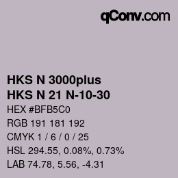 Farbcode: HKS N 3000plus - HKS N 21 N-10-30 | qconv.com