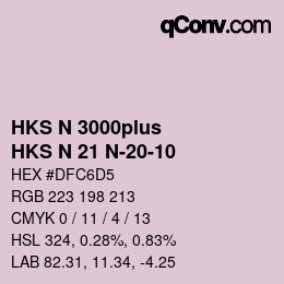 Color code: HKS N 3000plus - HKS N 21 N-20-10 | qconv.com