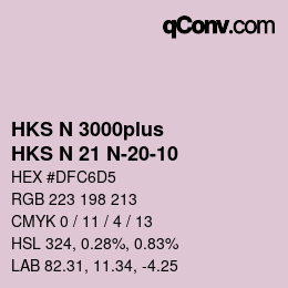 Código de color: HKS N 3000plus - HKS N 21 N-20-10 | qconv.com