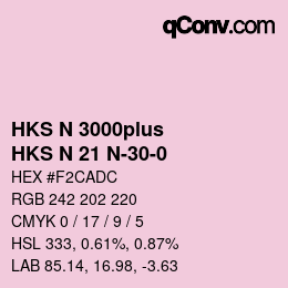 Color code: HKS N 3000plus - HKS N 21 N-30-0 | qconv.com